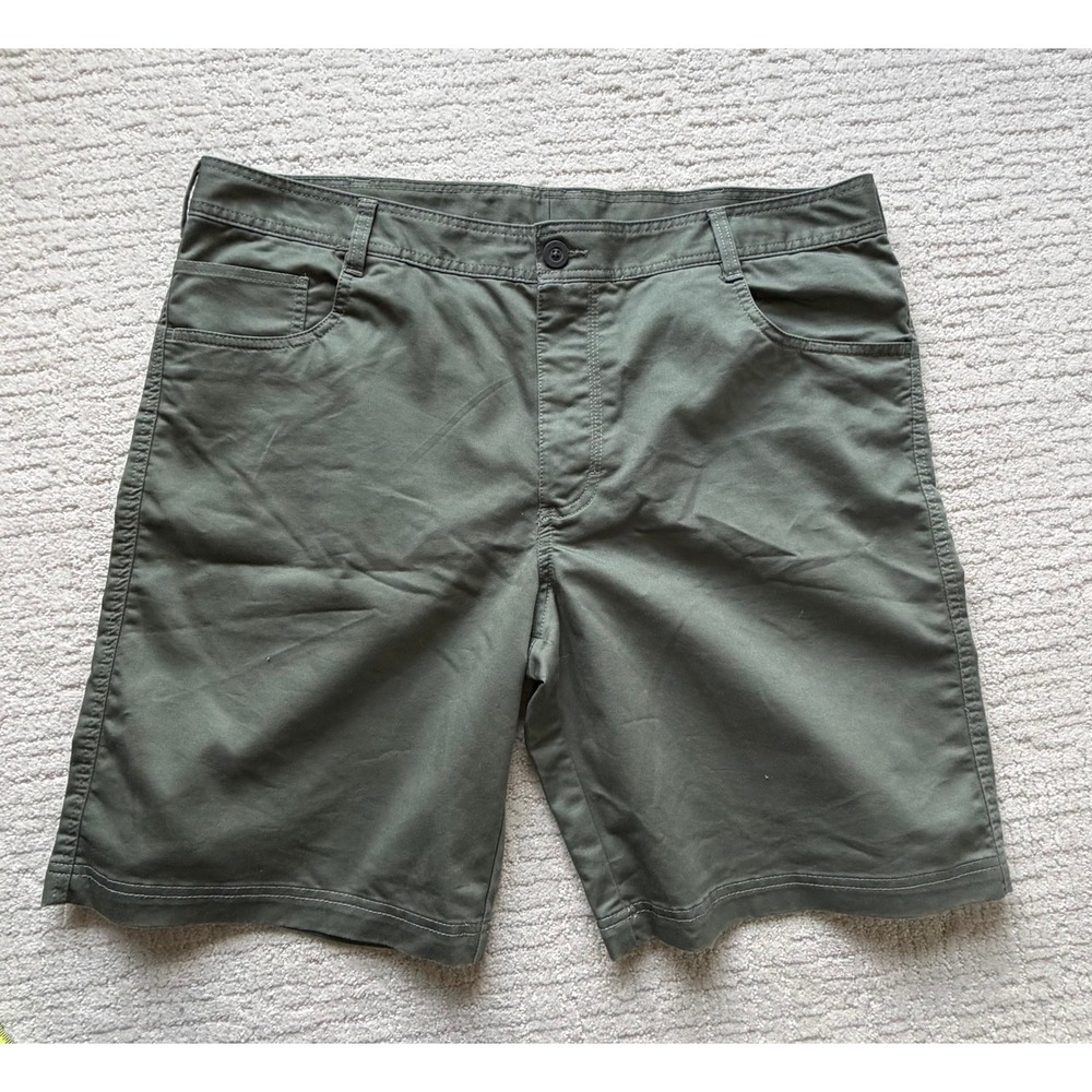 Columbia Mens 40 Regular Fit Stretch Chino Shorts Olive Green Gorpcore Granola